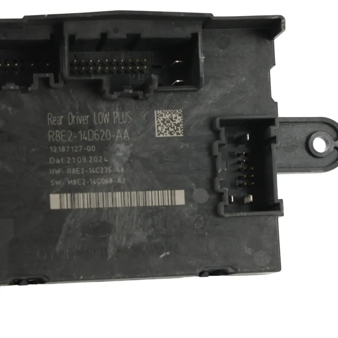 Door Control Module ECU Drivers Side to Range Rover Evoque L551 Rear with Part number R8E2-14D620-AA Range Rover Evoque L551 Rear Door Control Module ECU Drivers Side - SKU R8E2-14D620-AA - Part number R8E2-14D620-AA
