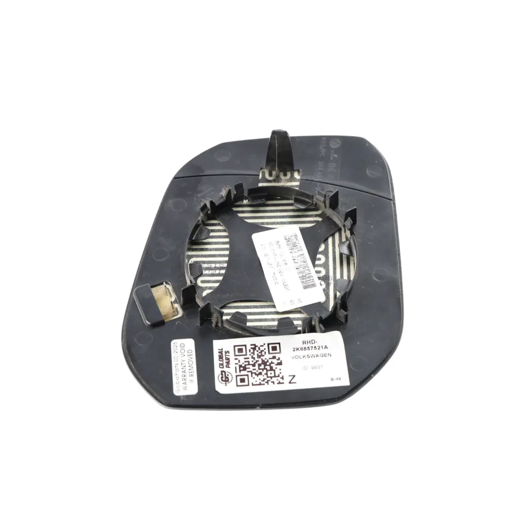 VW Volkswagen Caddy Maxi 2K Door Wing Mirror Glass Convex Left N/S - SKU RHD-2K6857521A - Part number 2K6857521A