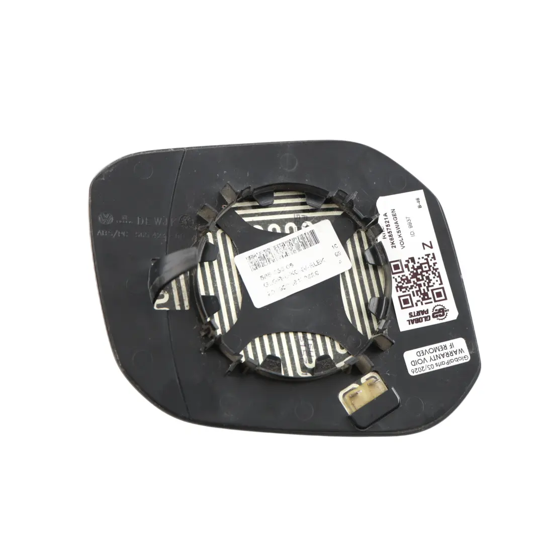 VW Volkswagen Caddy Maxi 2K Door Wing Mirror Glass Convex Left N/S - SKU RHD-2K6857521A - Part number 2K6857521A