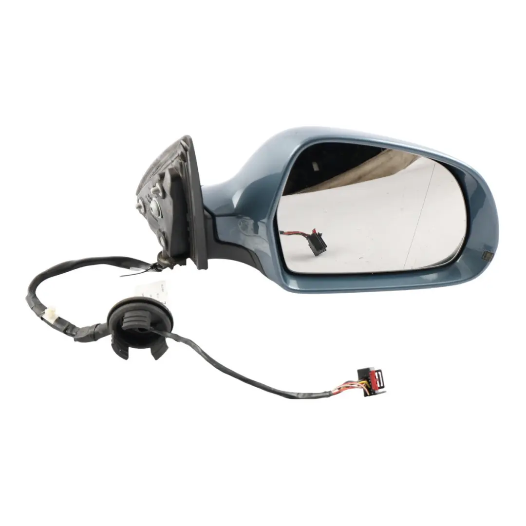 Audi A6 C6 Wing Mirror Door Electric Right O/S Polar Blue X5Y - SKU RHD-4F2857410AK-PBM - Part number 4F2857410AK