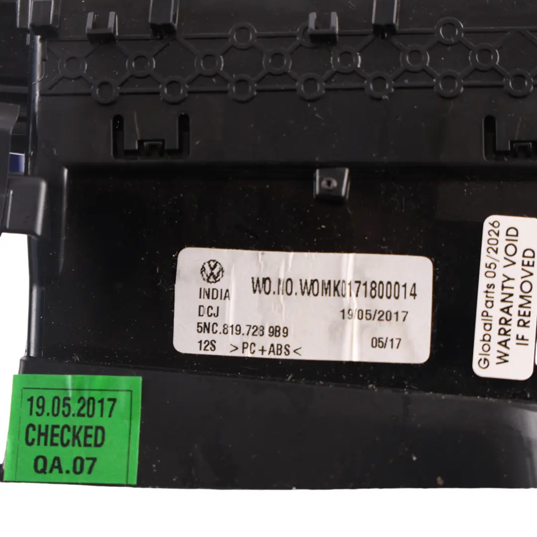 Volkswagen Tiguan Mk2 Dashboard Air Vent Channel Middle Central - SKU RHD-5NC819728 - Part number 5NC819728