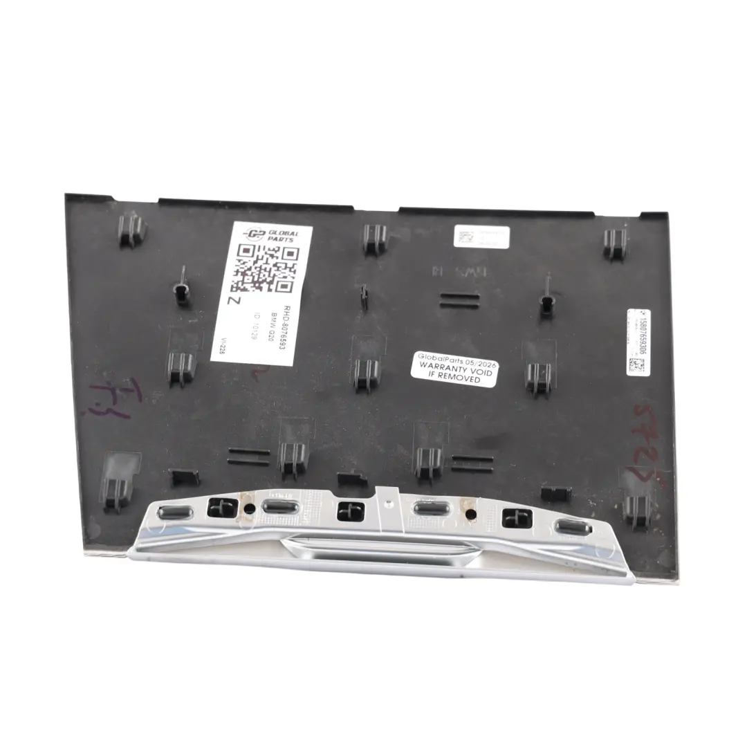 Centre Console Trim Lower Decor Strip Aluminum Tetragon to BMW G20 G21 with Part number 8076593 BMW G20 G21 Centre Console Trim Lower Decor Strip Aluminum Tetragon - SKU RHD-8076593 - Part number 8076593