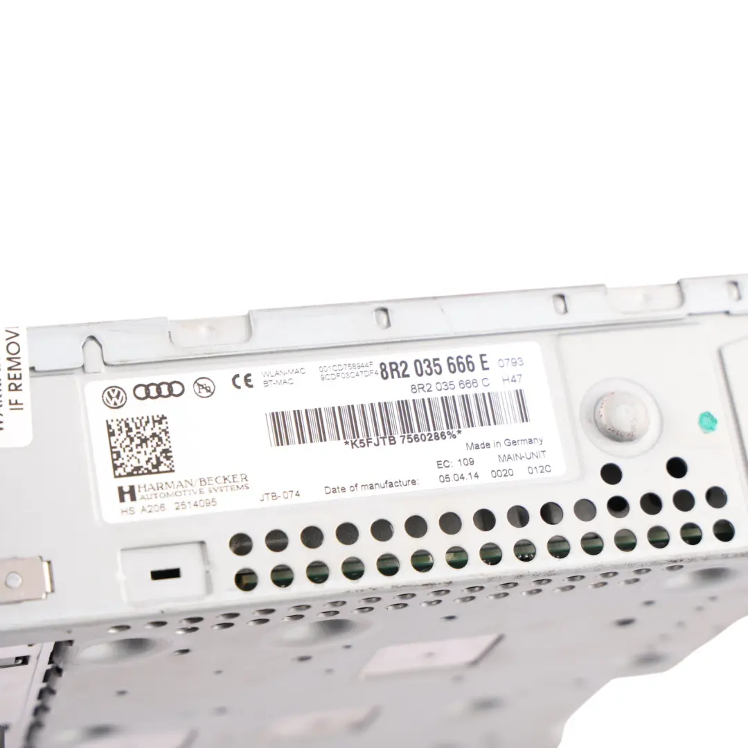 Audi A4 B8 Q5 8R Multimedia Stereo Nav SD CD Player Radio Head Unit - SKU RHD-8R2035666E-2 - Part number 8R2035666E