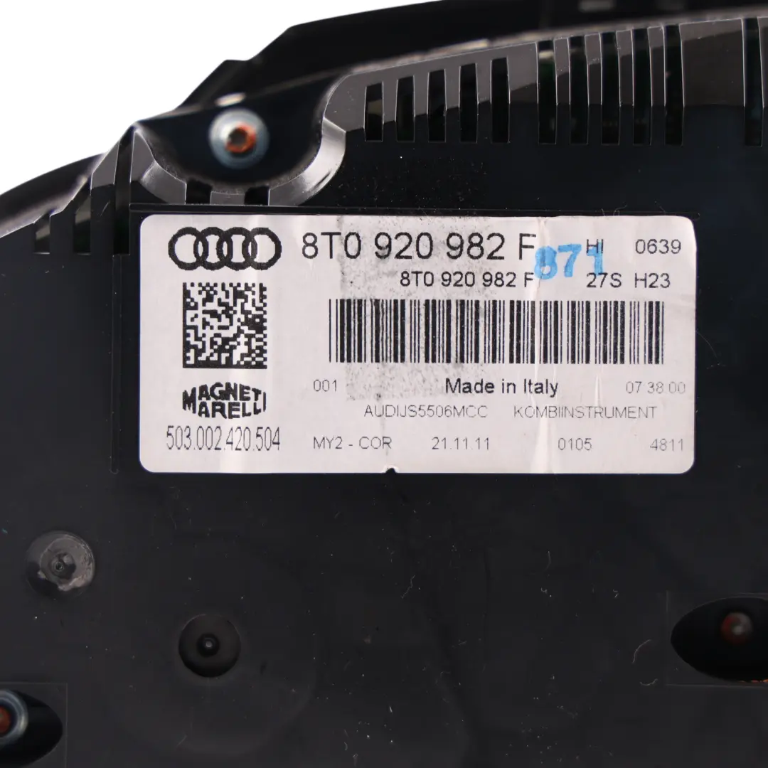 Instrument Cluster Speedo Meter Clocks Diesel Automatic to Audi A5 8T with Part number 8T0920982F Audi A5 8T Instrument Cluster Speedo Meter Clocks Diesel Automatic - SKU RHD-8T0920982F-1 - Part number 8T0920982F