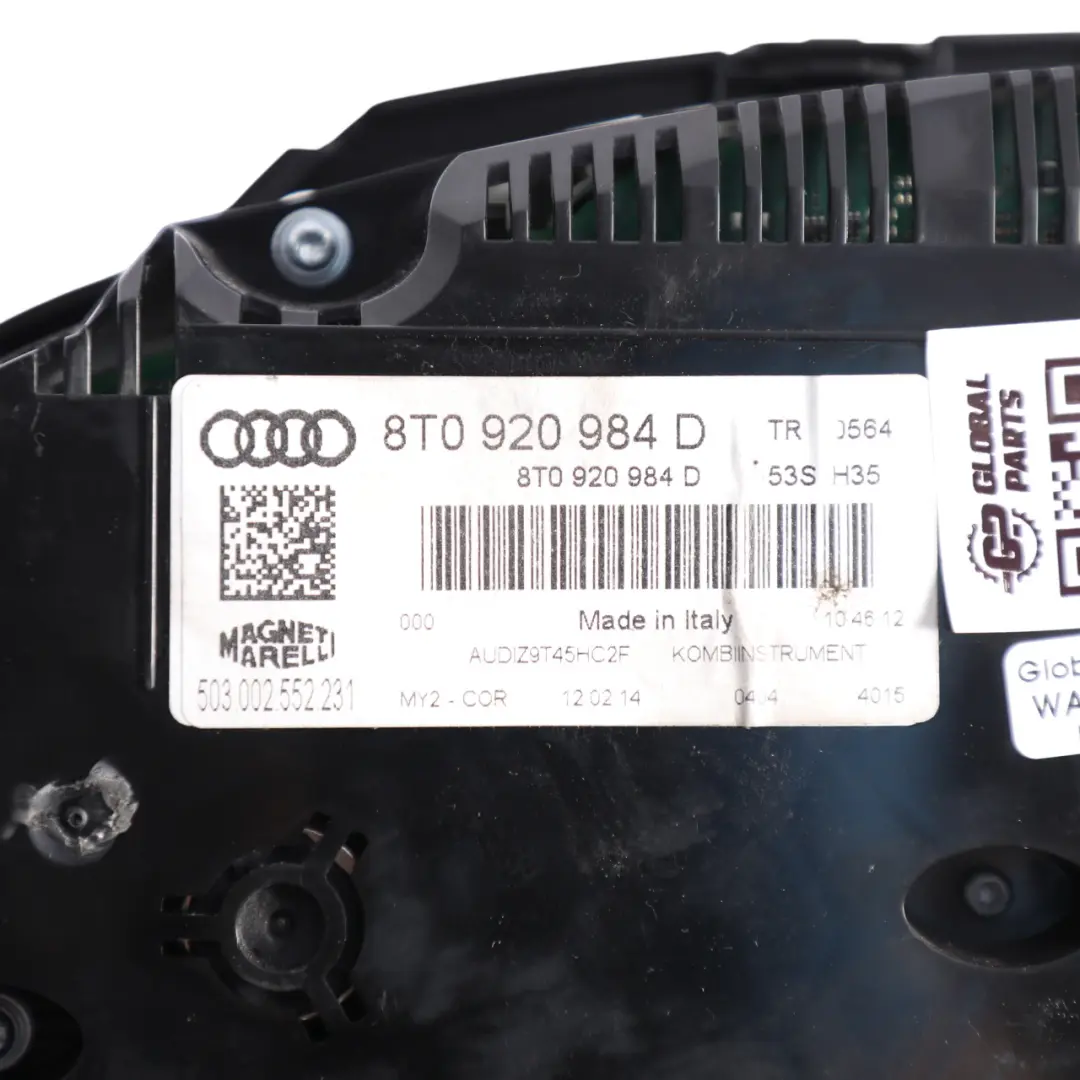 Instrument Cluster Clock Speedo Meter Automatic Petrol to Audi S5 8T with Part number 8T0920984D Audi S5 8T Instrument Cluster Clock Speedo Meter Automatic Petrol - SKU RHD-8T0920984D - Part number 8T0920984D