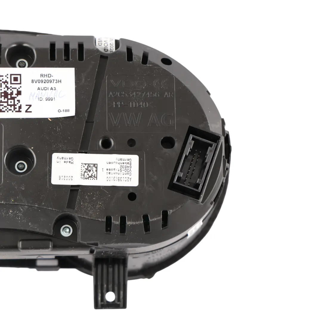 Instrument Cluster Speedometer Clocks Diesel Manual to Audi A3 8V with Part number 8V0920973H Audi A3 8V Instrument Cluster Speedometer Clocks Diesel Manual - SKU RHD-8V0920973H - Part number 8V0920973H