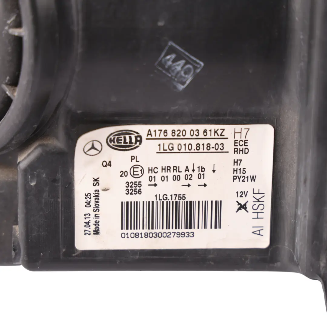 Headlight Headlamp Lamp Light Front Left N/S to Mercedes W176 with Part number A1768200361 Mercedes W176 Headlight Headlamp Lamp Light Front Left N/S - SKU RHD-A1768200361-2 - Part number A1768200361