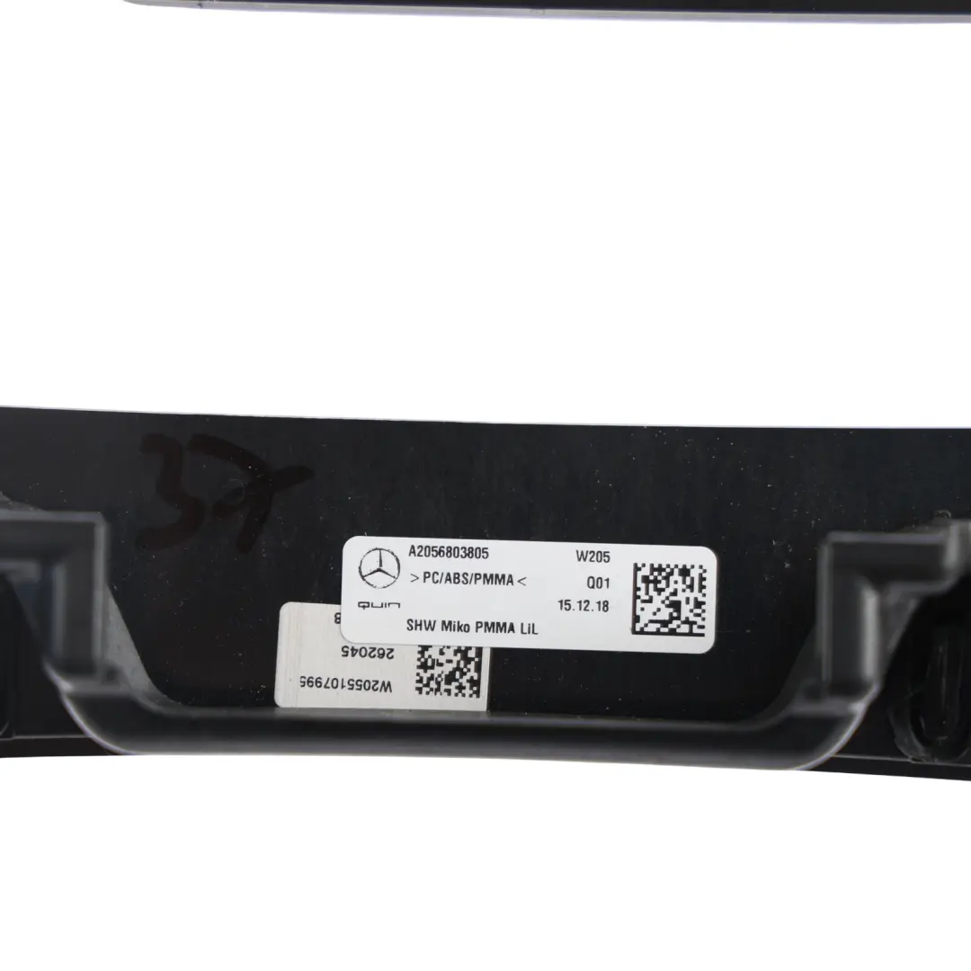 Mercedes W205 Centre Console Panel Trim Cover Black Ash Wood - SKU RHD-A2056803805-2 - Part number A2056803805
