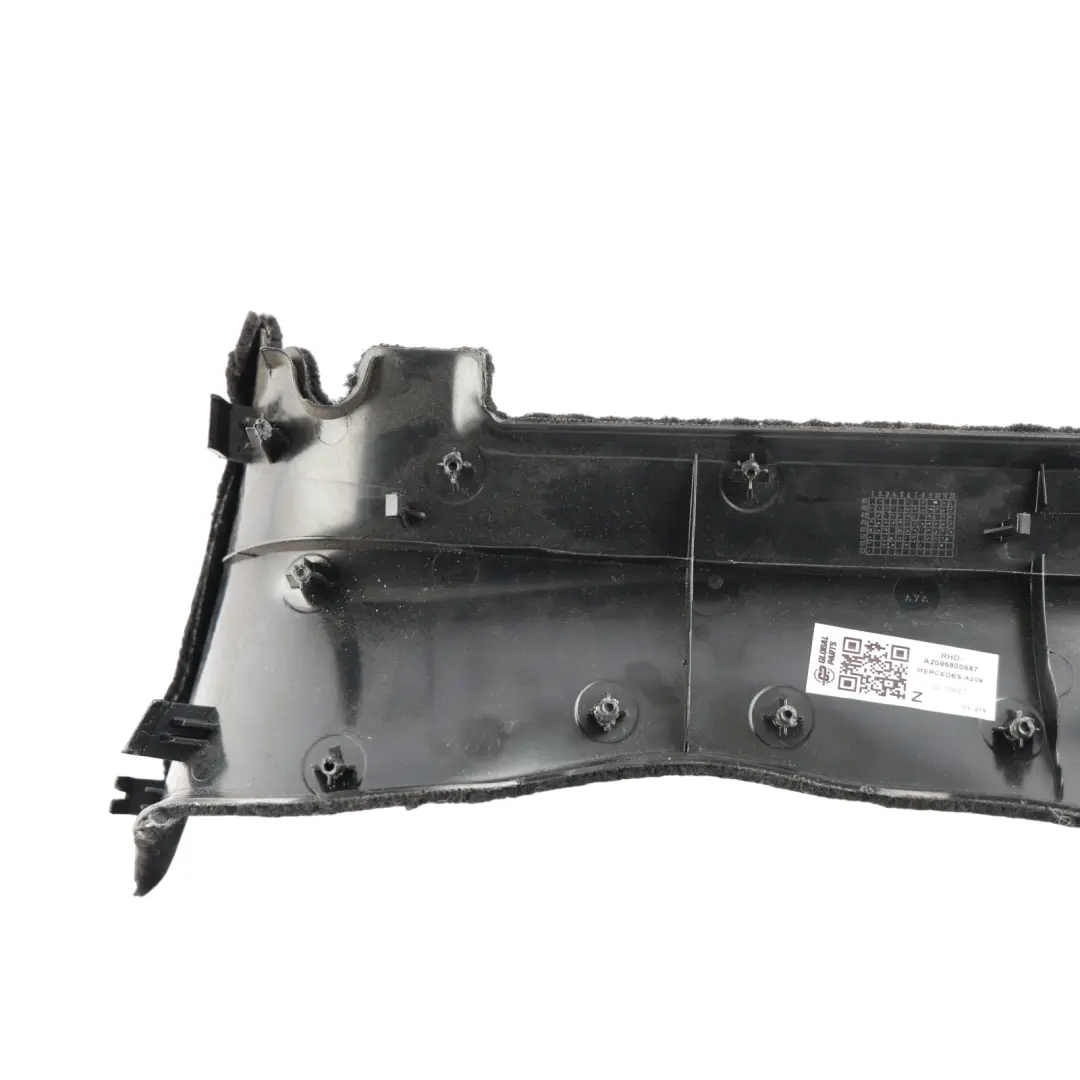 Dashboard Lower Bottom Trim Right O/S to Mercedes A209 Cabrio with Part number A2096800687 Mercedes A209 Cabrio Dashboard Lower Bottom Trim Right O/S - SKU RHD-A2096800687 - Part number A2096800687