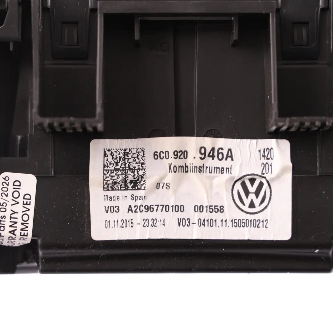 VW Polo Gti 6c Instrument Cluster Speedometer Automatic Petrol A2C87325600 - SKU RHD-F6C0920946A - Part number F6C0920946A
