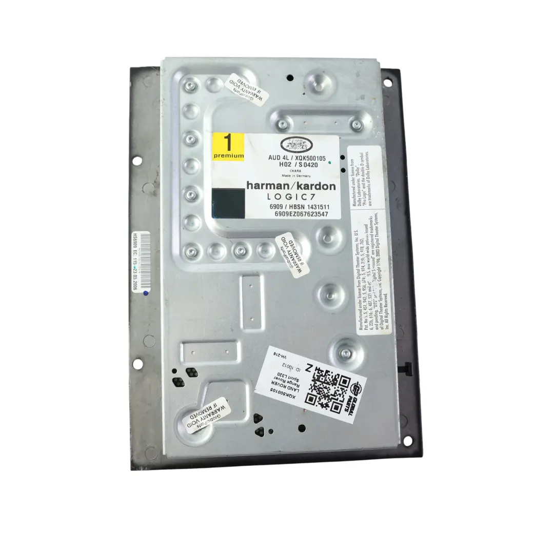 Amplificatore Audio Stereo Harman Kardon Logic7 per Range Rover Sport L320 con numero di parte XQK500105 Range Rover Sport L320 Amplificatore Audio Stereo Harman Kardon Logic7 - SKU XQK500105 - Numero di parte XQK500105