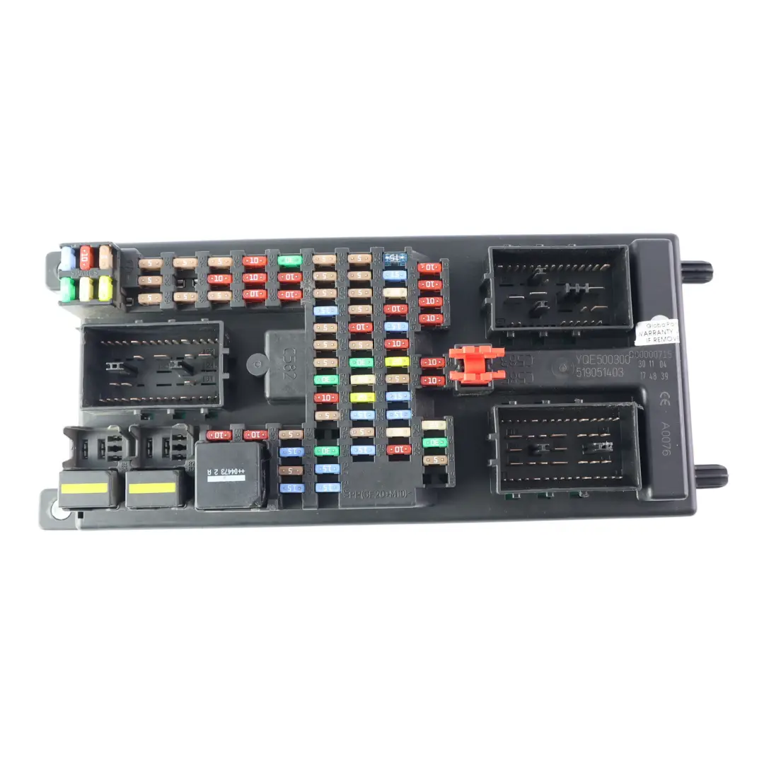 Body Control ECU Fuse Box to Land Rover Discovery 3 Range Rover Sport with Part number YQE500300 Land Rover Discovery 3 Range Rover Sport Body Control ECU Fuse Box - SKU YQE500300 - Part number YQE500300