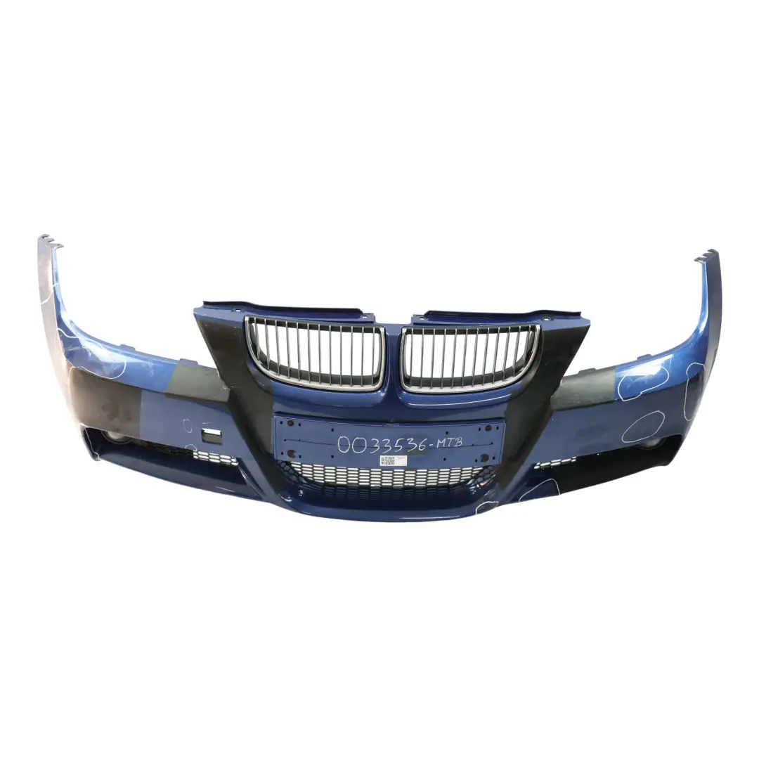 Front Bumper M Sport Complete Trim Panel Montegoblau Blue - A51 to BMW E90 E91 with Part number 0033536 BMW E90 E91 Front Bumper M Sport Complete Trim Panel Montegoblau Blue - A51 - SKU 0033536-MTB - Part number 0033536