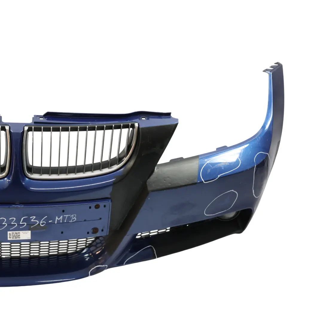 Front Bumper M Sport Complete Trim Panel Montegoblau Blue - A51 to BMW E90 E91 with Part number 0033536 BMW E90 E91 Front Bumper M Sport Complete Trim Panel Montegoblau Blue - A51 - SKU 0033536-MTB - Part number 0033536
