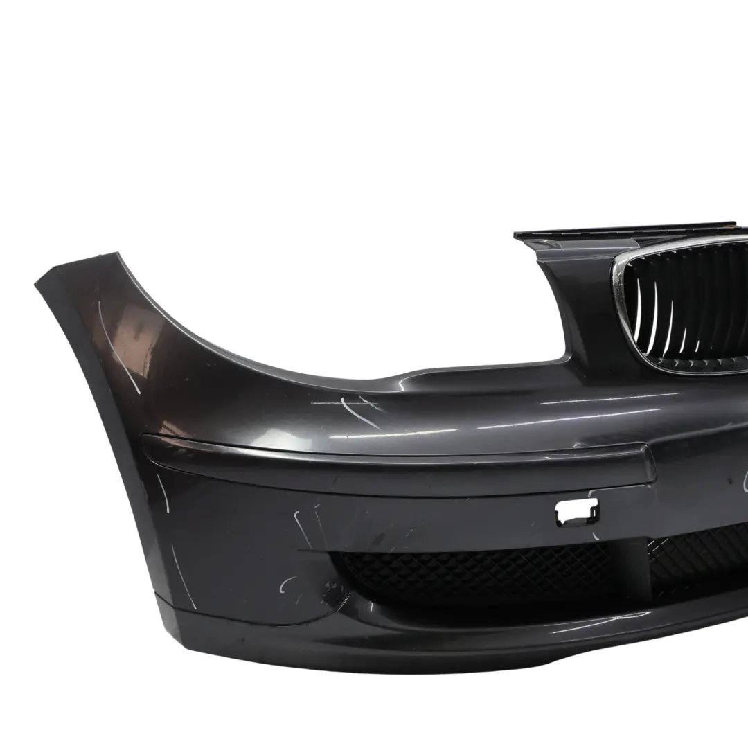 BMW E81 E87 LCI Complete Front Bumper Trim Panel Sparkling Graphite - A22 - SKU 0035909-SG - Part number 0035909