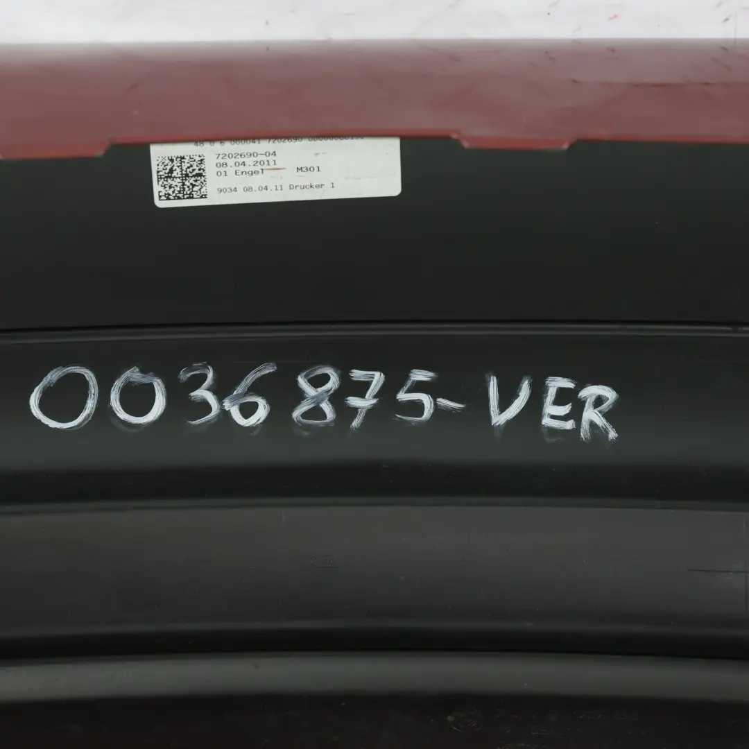 BMW E90 LCI Lift Rear Bumper Trim Panel PDC Vermilionrot Vermilion Red - A82 - SKU 0036875-VER - Part number 0036875