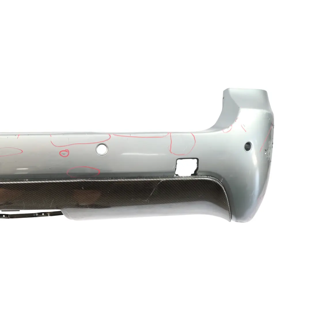 BMW E61 Touring M Sport Rear Bumper Panel PDC Silbergrau Silver Grey - A08 - SKU 0394703-SBG - Part number 0394703