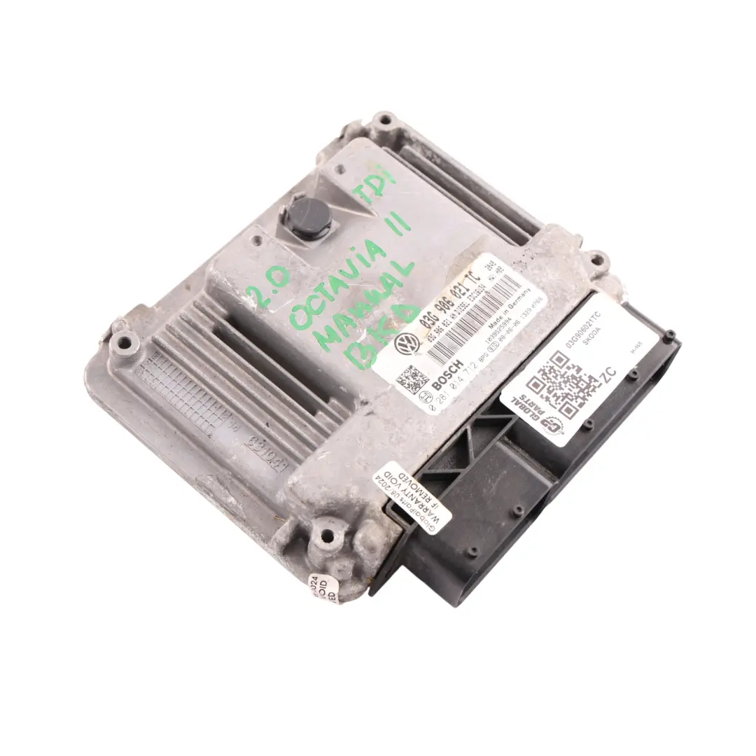 Control Unit ECU 2.0 TDI BKD 140HP Manual to Skoda Octavia II Engine with Part number 03G906021TC Skoda Octavia II Engine Control Unit ECU 2.0 TDI BKD 140HP Manual - SKU 03G906021TC - Part number 03G906021TC