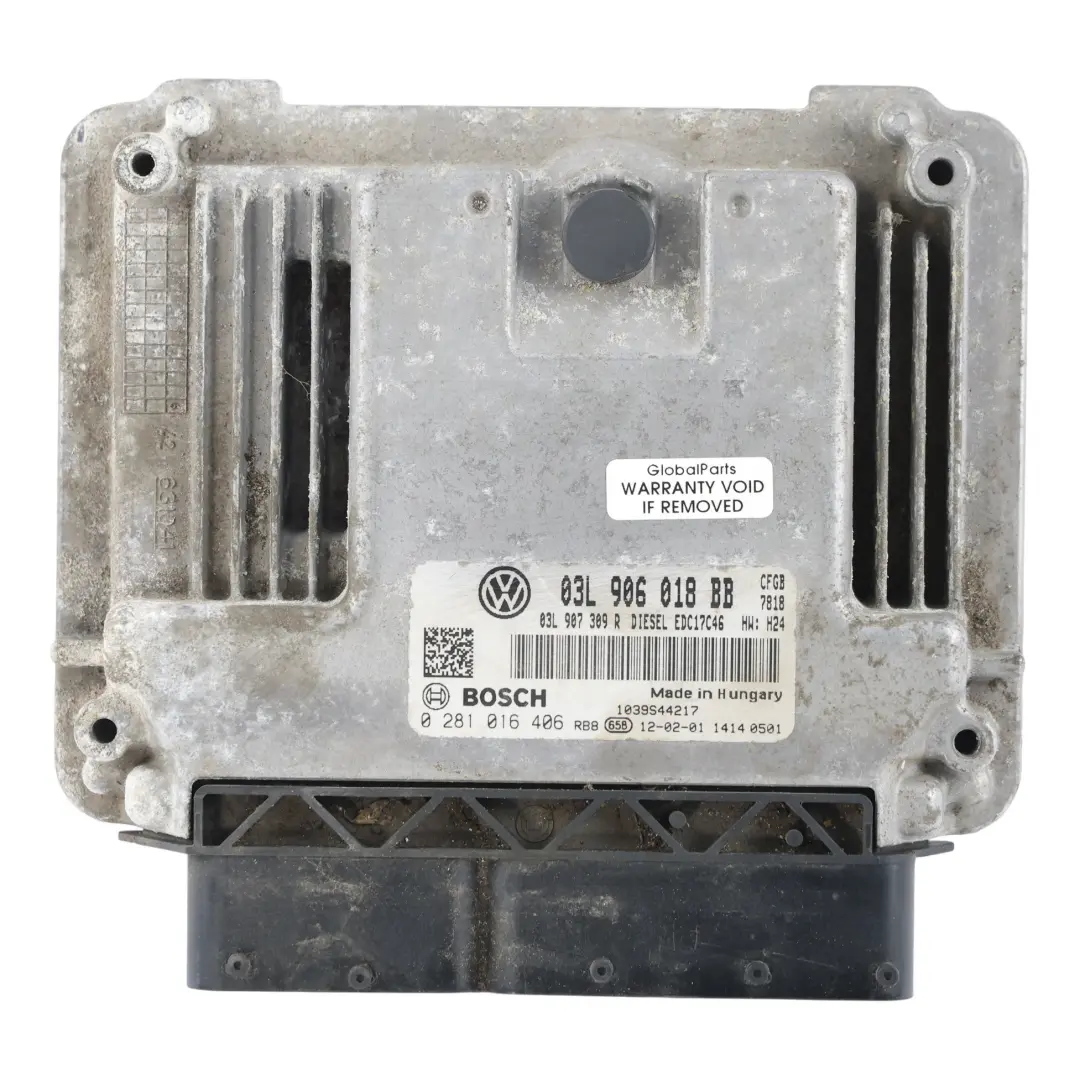 Volkswagen Golf GTD Mk6 2.0 TDI CFGB Centralina Motore ECU Manuale - SKU 03L906018BB - Numero di parte 03L906018BB