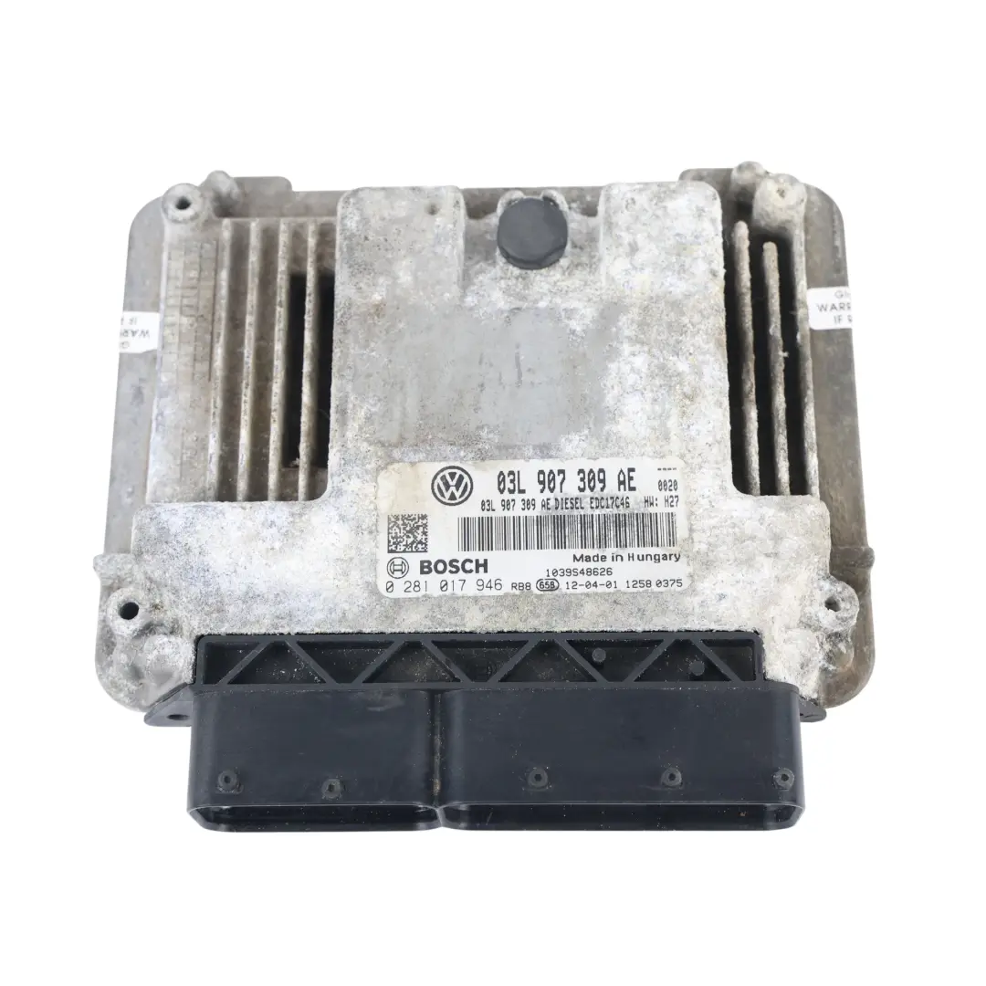 VW Volkswagen Passat B7 2.0 TDI Engine Control ECU 170HP CFGB Manual - SKU 03L907309AE-2 - Part number 03L907309AE