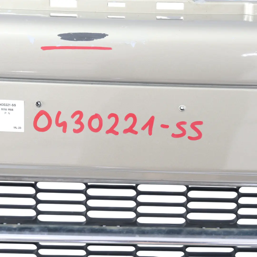 Completo Fronte Paraurti Panel Sparkling Silver Metallic - A60 per Mini R55 R56 con numero di parte 0430221 Mini R55 R56 Completo Fronte Paraurti Panel Sparkling Silver Metallic - A60 - SKU 0430221-SS - Numero di parte 0430221