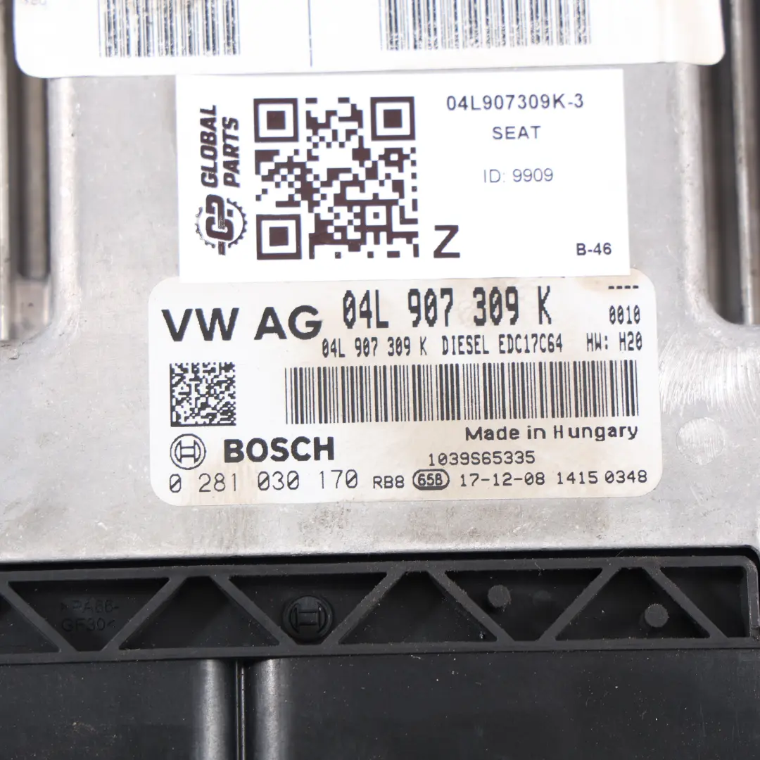 7N Control Unit ECU 150 HP 2.0 Diesel Manual to Seat Alhambra with Part number 04L907309K Seat Alhambra 7N Control Unit ECU 150 HP 2.0 Diesel Manual - SKU 04L907309K-3 - Part number 04L907309K