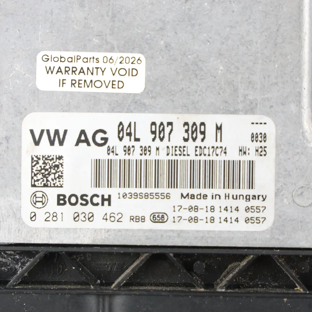3V 2.0 TDI DFEA 150HP Unidad Control ECU Manual para Skoda Superb con número de pieza 04L907309M Skoda Superb 3V 2.0 TDI DFEA 150HP Unidad Control ECU Manual - SKU 04L907309M - Número de pieza 04L907309M