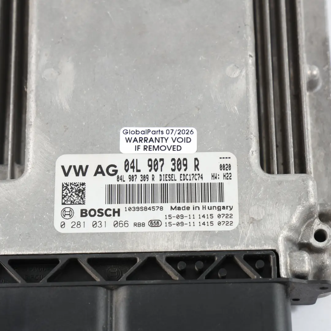 Volkswagen Golf Gtd Motorsteuergerät CUNA 184HP 2.0 Diesel Manuell - SKU 04L907309R-12 - Teilenummer 04L907309R