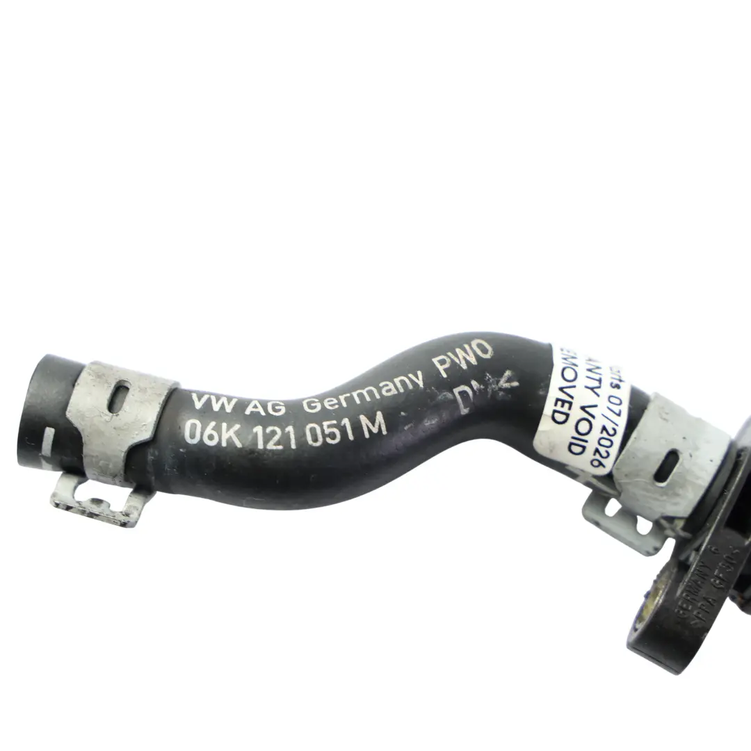 Coolant Pipe Hose 2.0 TSI to Volkswagen Golf R Mk7 Audi A3 8V with Part number 06K121051M Volkswagen Golf R Mk7 Audi A3 8V Coolant Pipe Hose 2.0 TSI - SKU 06K121051M - Part number 06K121051M