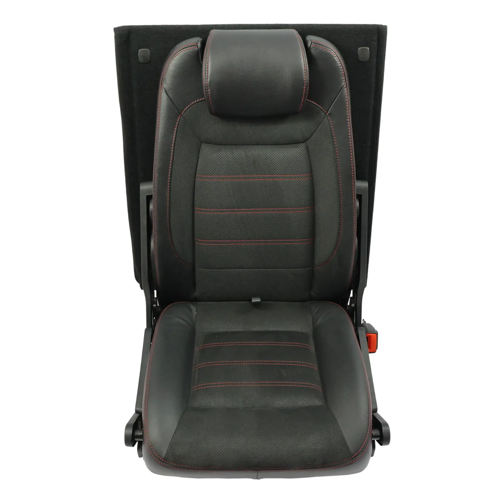 Ford S-Max Mk1 Sedile Posteriore Destro 3° Fila Nero Rosso Pelle Alcantara