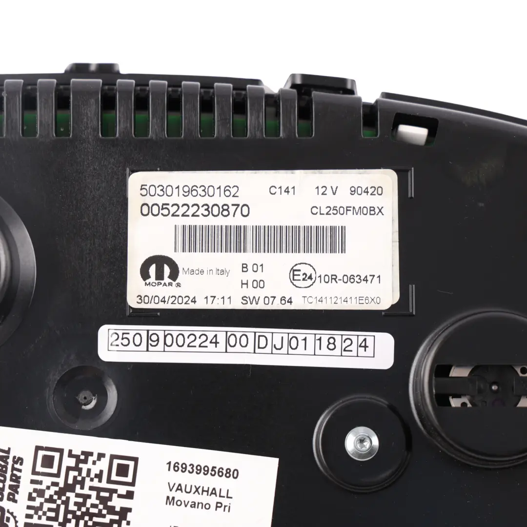 Vauxhall Movano C Instrument Cluster Speedo Clocks Diesel Manual - SKU RHD-1693995680 - Part number 1693995680