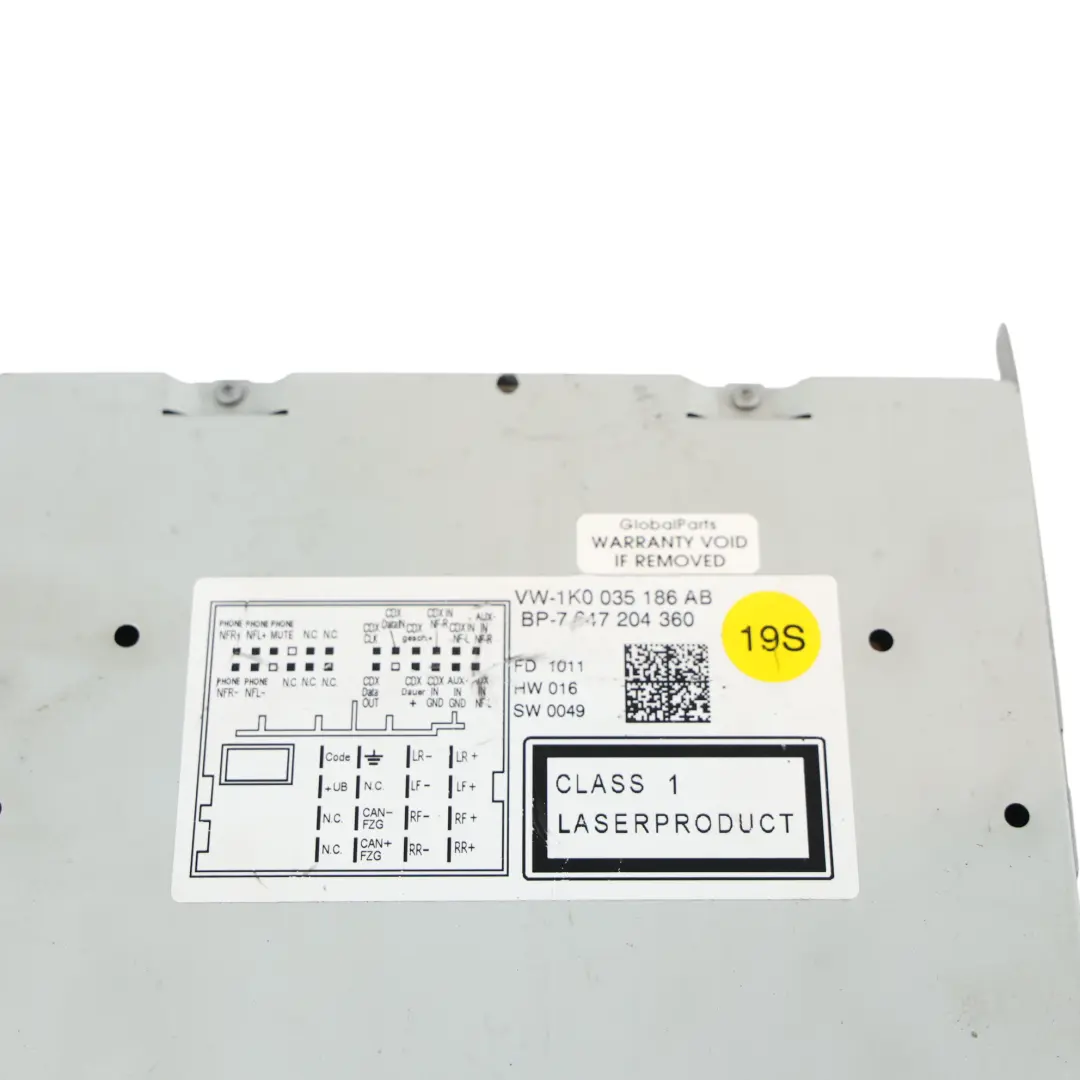 Radio CD Unidad Principal DAB para Volkswagen Passat B7 con número de pieza 1K0035186AB Volkswagen Passat B7 Radio CD Unidad Principal DAB - SKU 1K0035186AB - Número de pieza 1K0035186AB
