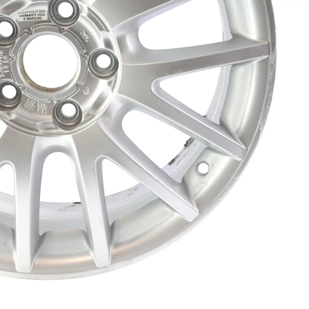 VW Volkswagen Golf Mk5 Mk6 Silberne Leicht Metall Felge 17" ET:54 7J - SKU 1K0601025AN-1 - Teilenummer 1K0601025AN