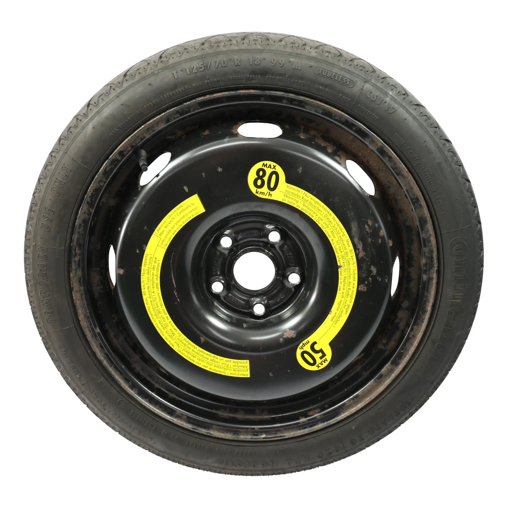 Audi A3 8P Ruota Acciaio Scorta Cerchio 18" 3,5J ET:25,5 Pneumatico R18
