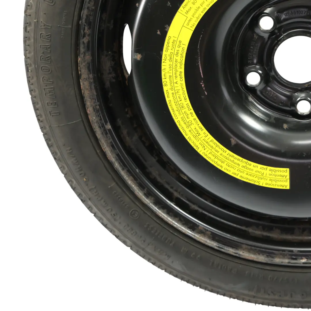 Ruota Acciaio Scorta Cerchio 18" 3,5J ET:25,5 Pneumatico R18 per Audi A3 8P con numero di parte 1K0601027B Audi A3 8P Ruota Acciaio Scorta Cerchio 18" 3,5J ET:25,5 Pneumatico R18 - SKU 1K0601027B-1 - Numero di parte 1K0601027B