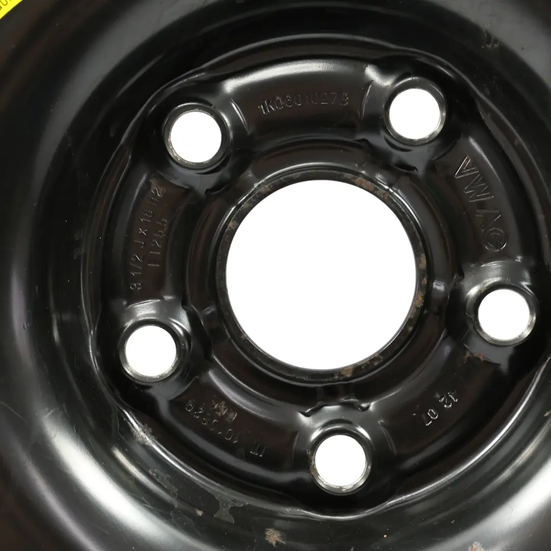 Audi A3 8P Spare Steel Wheel Rim 18" 3,5J ET:25,5 Tyre R18 125/70 Continental - SKU 1K0601027B-1 - Part number 1K0601027B