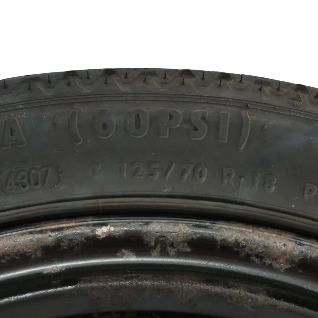 Roue Secours Acier Jante 18" 3,5J ET:25,5 Pneu R18 125/70 pour Audi A3 8P à propos du numéro de pièce 1K0601027B Audi A3 8P Roue Secours Acier Jante 18" 3,5J ET:25,5 Pneu R18 125/70 - SKU 1K0601027B-1 - Numéro de pièce 1K0601027B