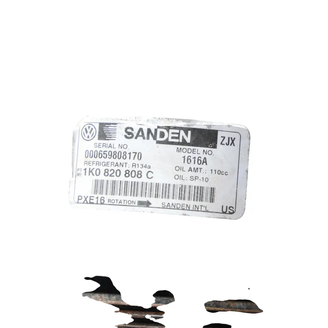 Audi RS3 8P TTRS 8J VW Golf 5K Jetta 1K Air Con Compressor Pump - SKU 1K0820808C - Part number 1K0820808C
