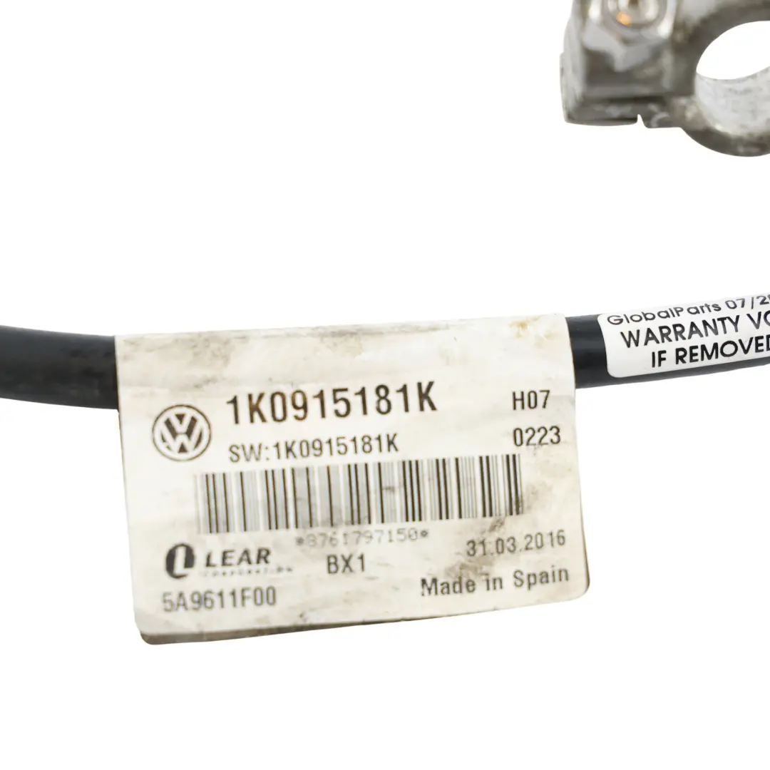 2K Câble Négatif Borne Batterie Faisceau pour Audi Caddy à propos du numéro de pièce 1K0915181K Audi Caddy 2K Câble Négatif Borne Batterie Faisceau - SKU 1K0915181K - Numéro de pièce 1K0915181K