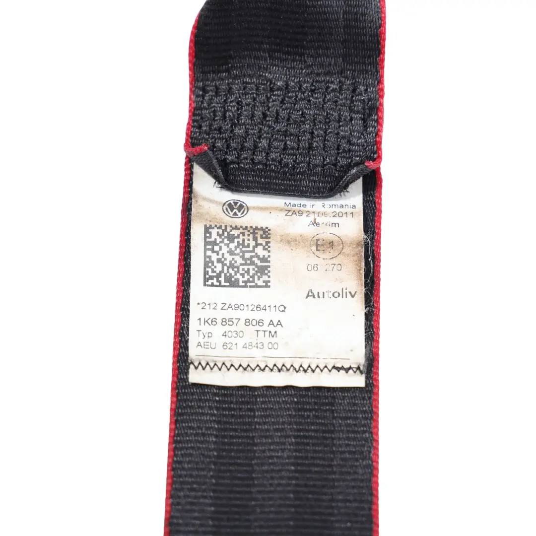 Volkswagen Golf GTI 5K Ceinture Sécurité Banquette Arrière Droite - SKU 1K6857806AA-1 - Numéro de pièce 1K6857806AA