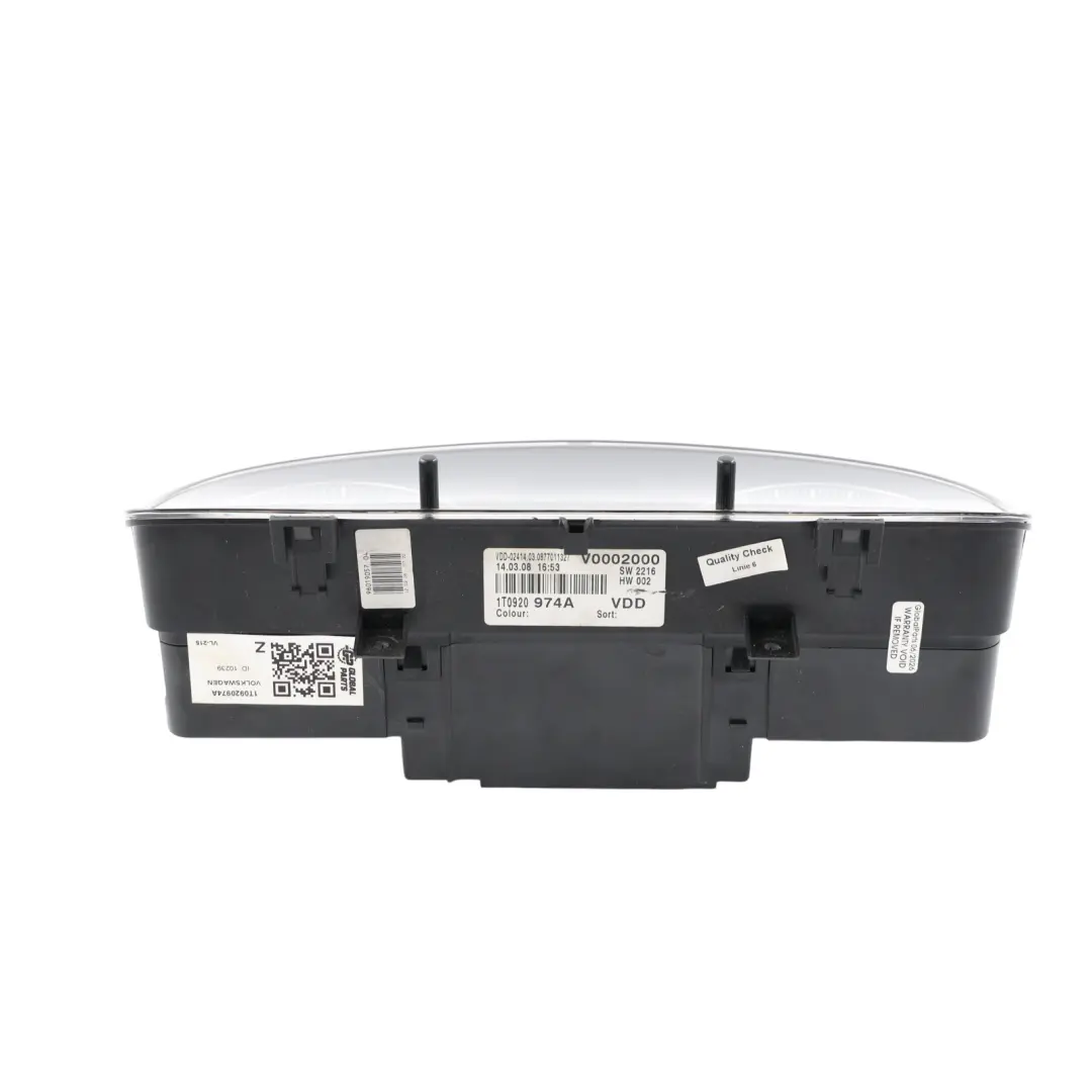 Volkswagen Touran 1T Instrument Cluster Speedo Clocks Diesel Manual - SKU RHD-1T0920974A - Part number 1T0920974A
