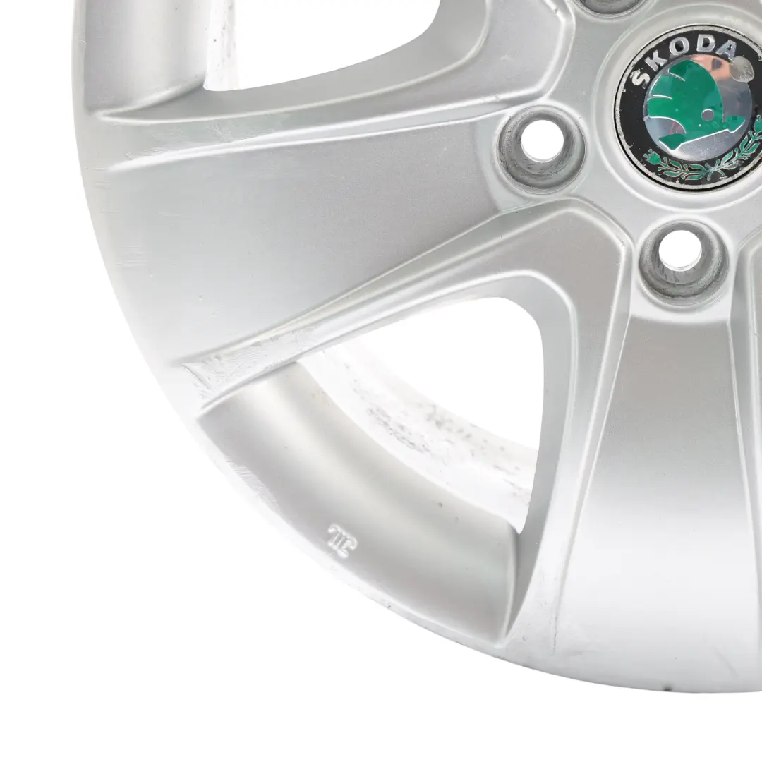 Mk2 Alloy Wheel Rim Silver 16" ET:50 6.5J 5 Spoke to Skoda Octavia with Part number 1Z0601025T Skoda Octavia Mk2 Alloy Wheel Rim Silver 16" ET:50 6.5J 5 Spoke - SKU 1Z0601025T-3 - Part number 1Z0601025T