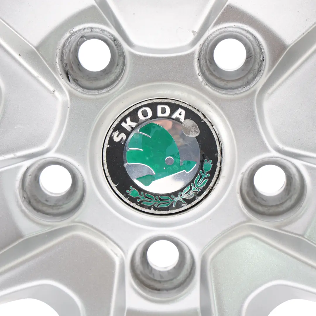 Skoda Octavia Mk2 Alloy Wheel Rim Silver 16" ET:50 6.5J 5 Spoke - SKU 1Z0601025T-3 - Part number 1Z0601025T