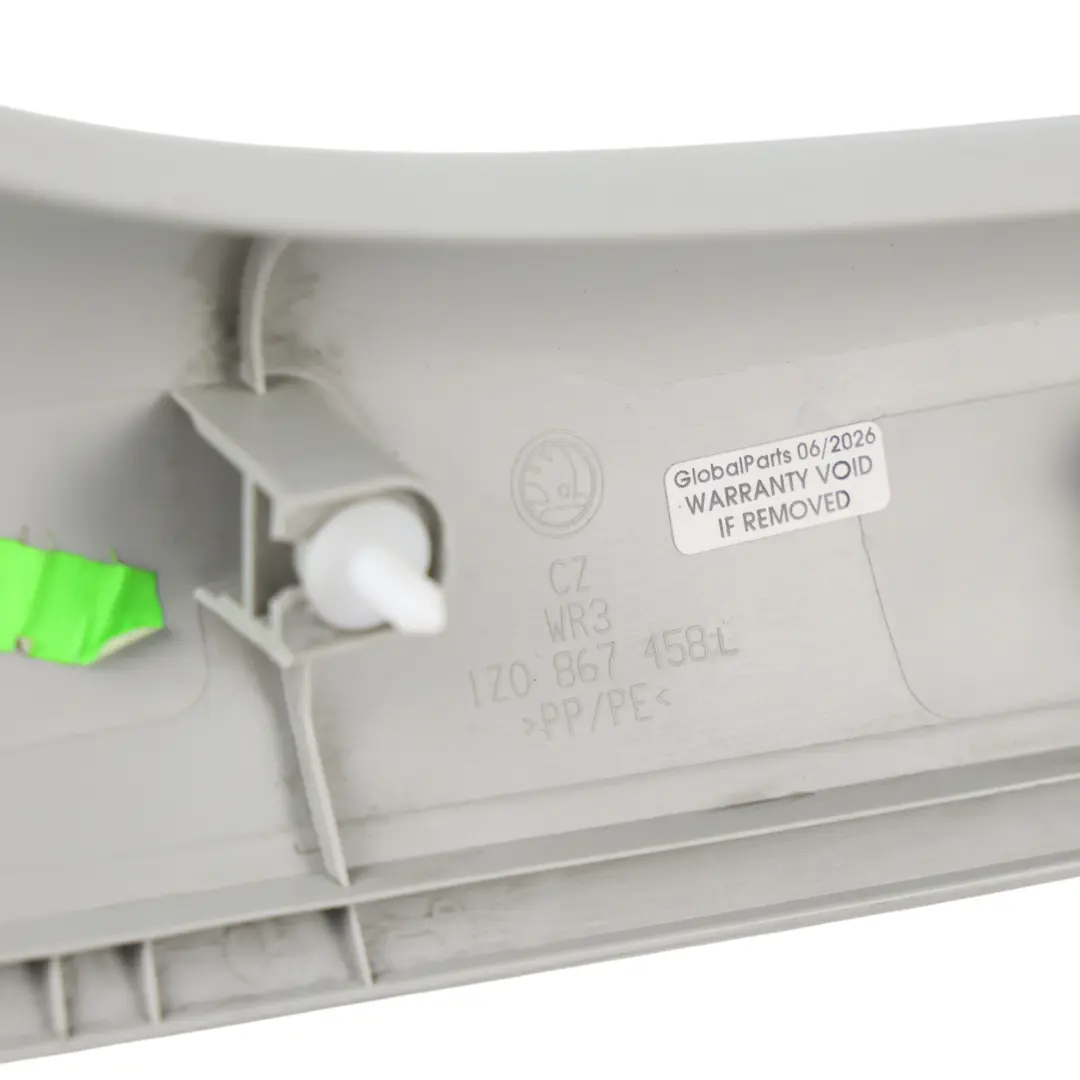 Skoda Octavia RS 1Z A-Säule Verkleidung Vorne Rechts 1Z0867458 Grau - SKU 1Z0867458L-1 - Teilenummer 1Z0867458L