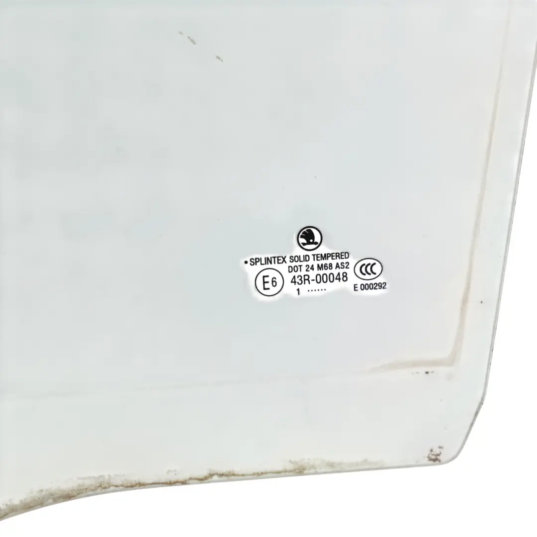 Skoda Octavia Mk2 1Z Rear Door Side Window Glass Left N/S AS2 Green - SKU 1Z9845205A - Part number 1Z9845205A