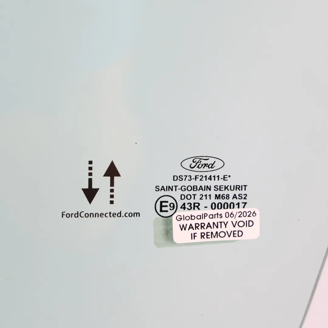 Mk5 Door Glass Window Front Left N/S DS73-F21411-E to Ford Mondeo with Part number 2468502 Ford Mondeo Mk5 Door Glass Window Front Left N/S DS73-F21411-E - SKU 2468502 - Part number 2468502