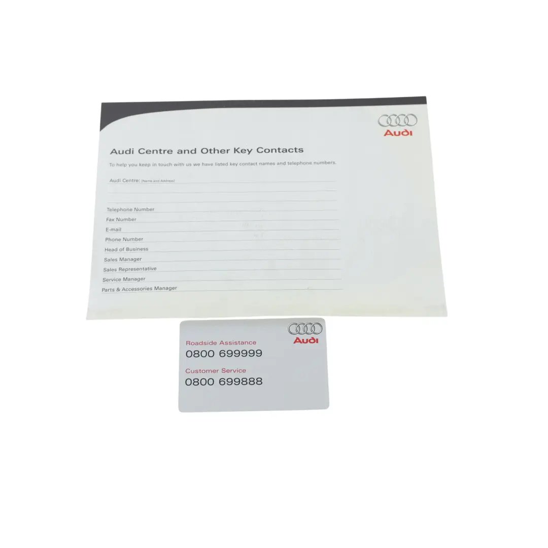 Propietario Libreta Servicio Funda Estuche Cartera Set para Audi A4 B7 Manual con número de pieza 27256178EC Audi A4 B7 Manual Propietario Libreta Servicio Funda Estuche Cartera Set - SKU 27256178EC - Número de pieza 27256178EC