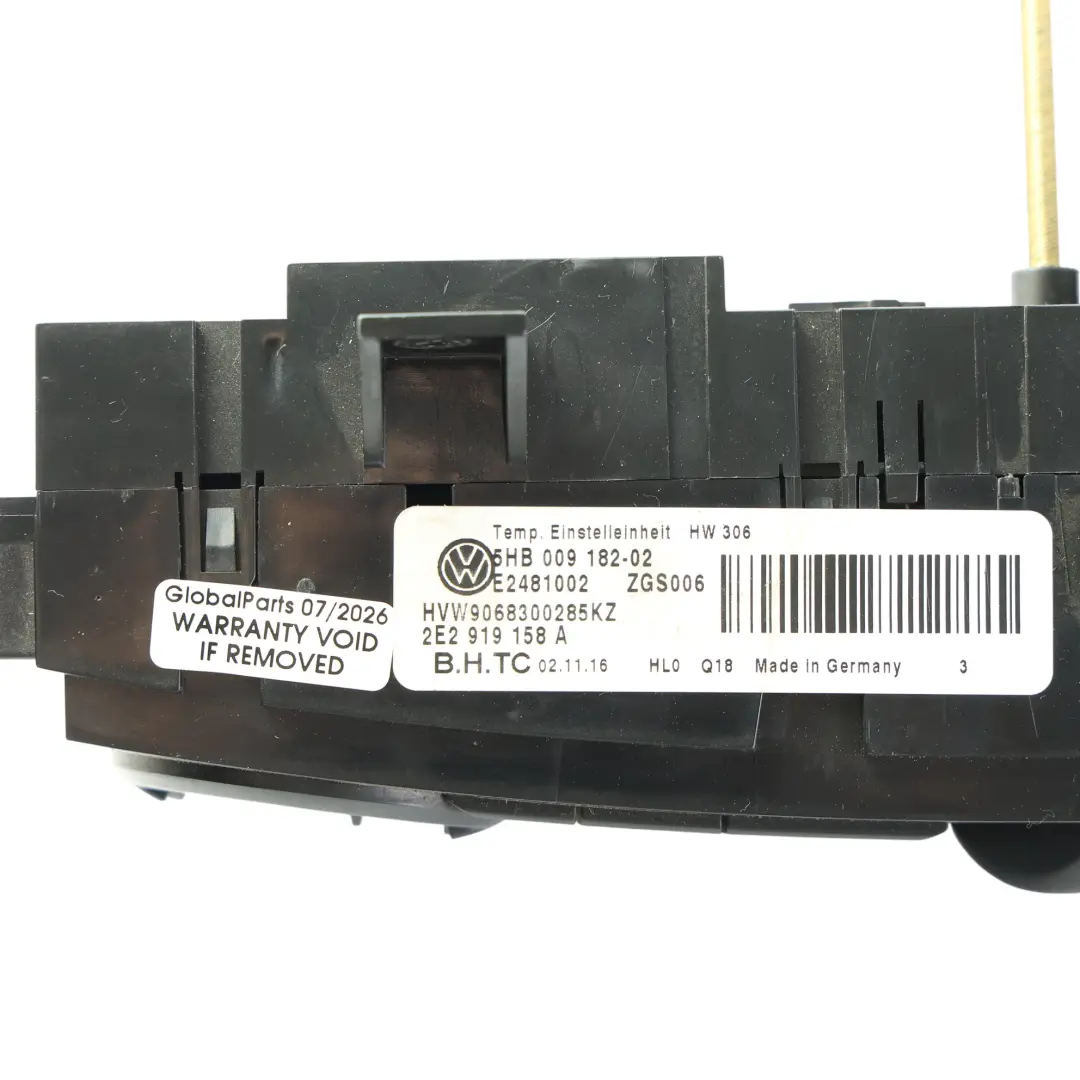 Interruptor Panel Botón Control Climatizador para Volkswagen Crafter 35 con número de pieza 2E2919158A Volkswagen Crafter 35 Interruptor Panel Botón Control Climatizador - SKU 2E2919158A-1 - Número de pieza 2E2919158A