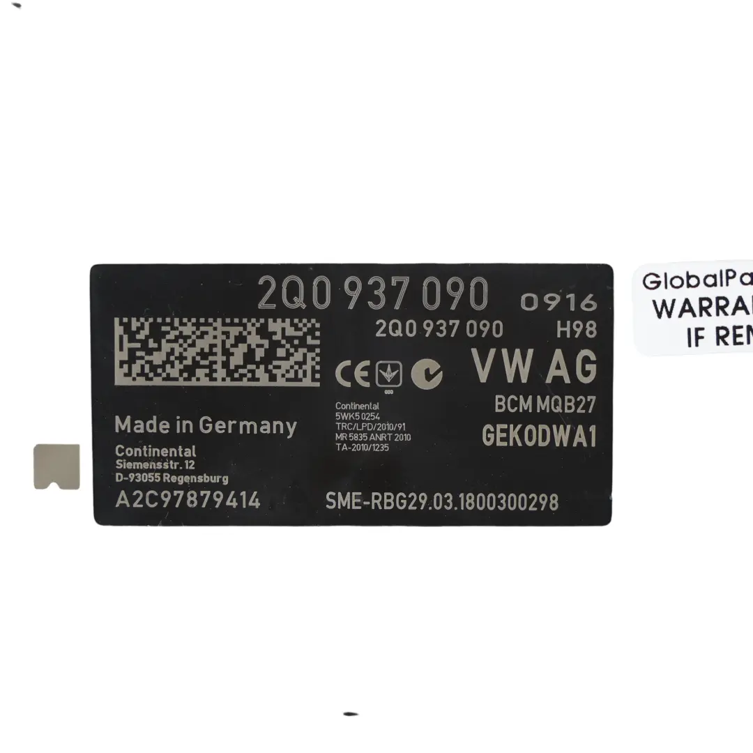 Mk5 Arona Moduł Sterowania BCM ECU do Seat Ibiza o numerze 2Q0937090 Seat Ibiza Mk5 Arona Moduł Sterowania BCM ECU - SKU 2Q0937090 - Numer Części 2Q0937090