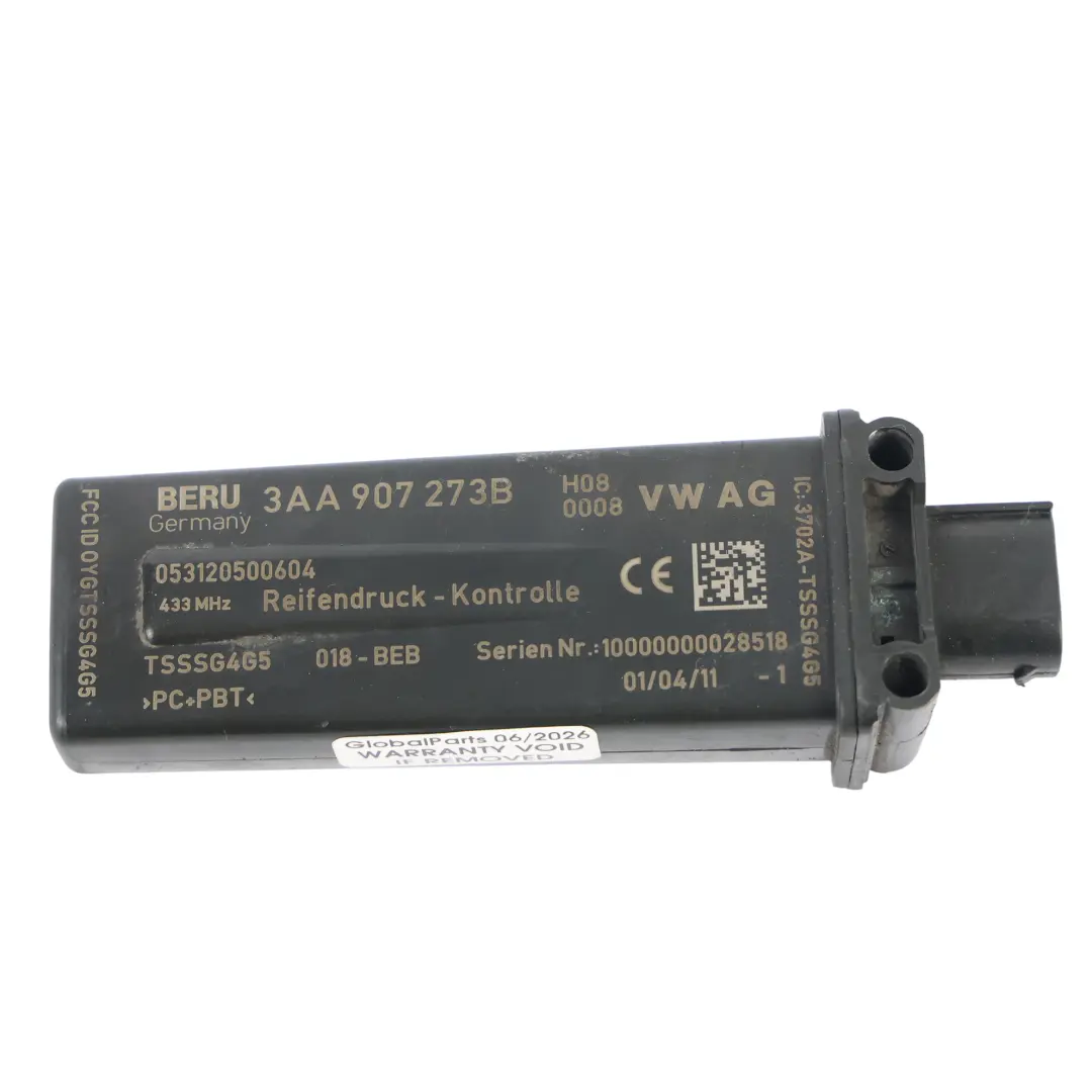 Module Contrôle Pression Pneus TPMS pour Volkswagen Passat B7 à propos du numéro de pièce 3AA907273B Volkswagen Passat B7 Module Contrôle Pression Pneus TPMS - SKU 3AA907273B - Numéro de pièce 3AA907273B